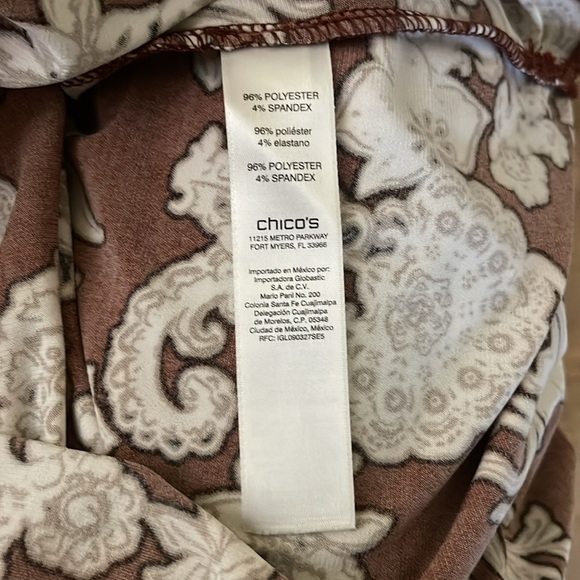 Chico’s brown, tan and white floral tunic - Size L - Chico’s Size 2 - Picture 4 of 6